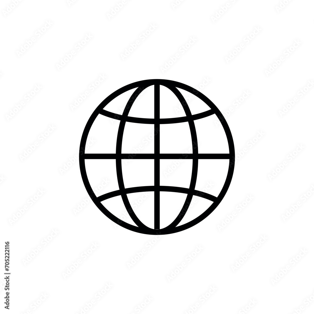 Globe Icon Vector Simple Design Globe Icon Vector Simple Design