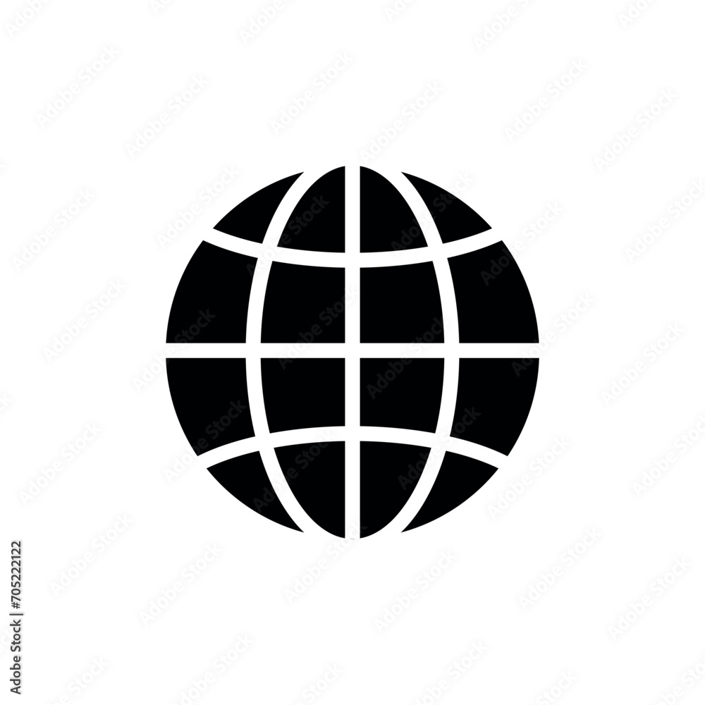 Globe Icon Vector Simple Design Globe Icon Vector Simple Design