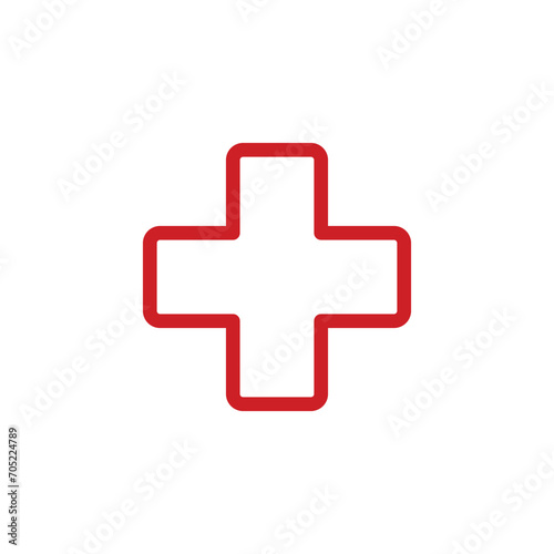 Medical Cross Icon Vector Simple Design
