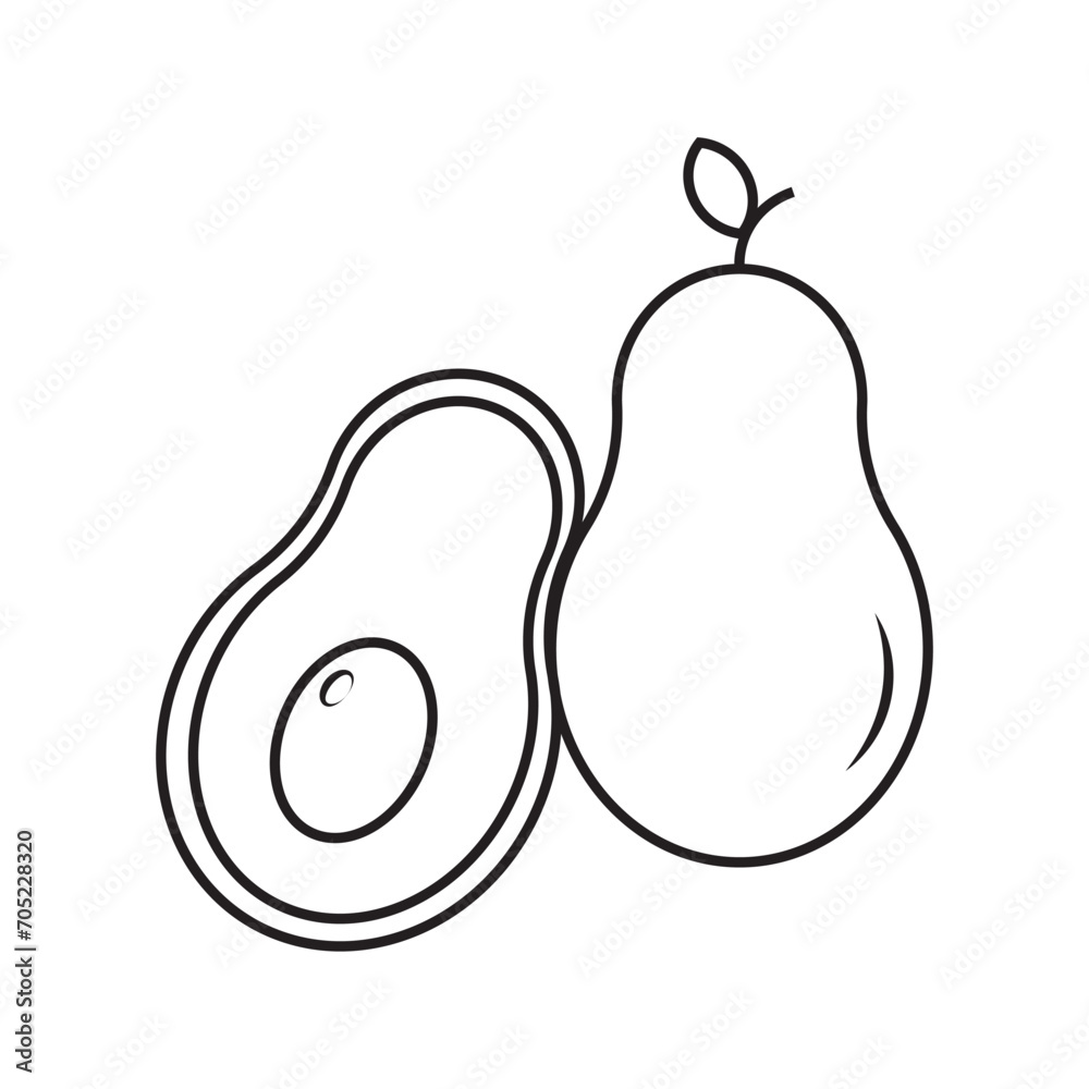 Avocado icon black. Single fruit icon. Avocado icon black. Single fruit icon.