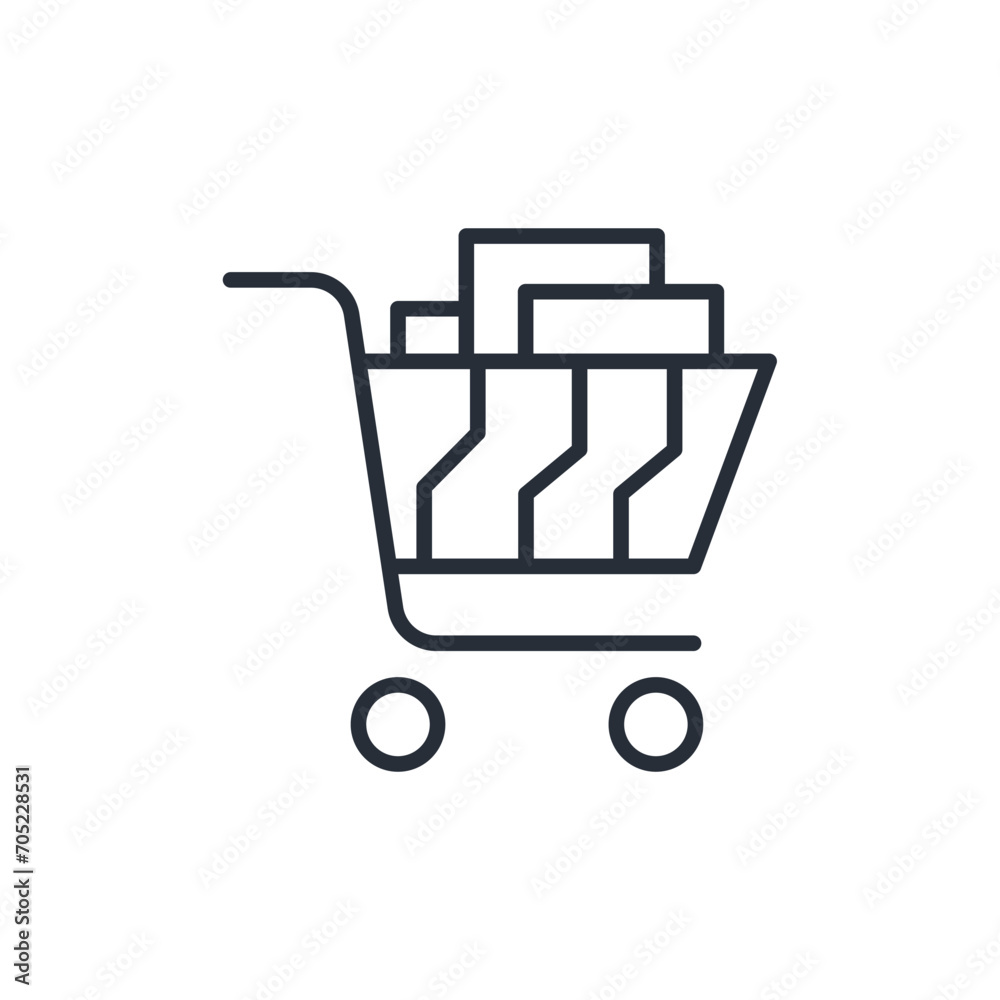 empty cart icon. vector.Editable stroke.linear style sign for use web design,logo.Symbol illustration.