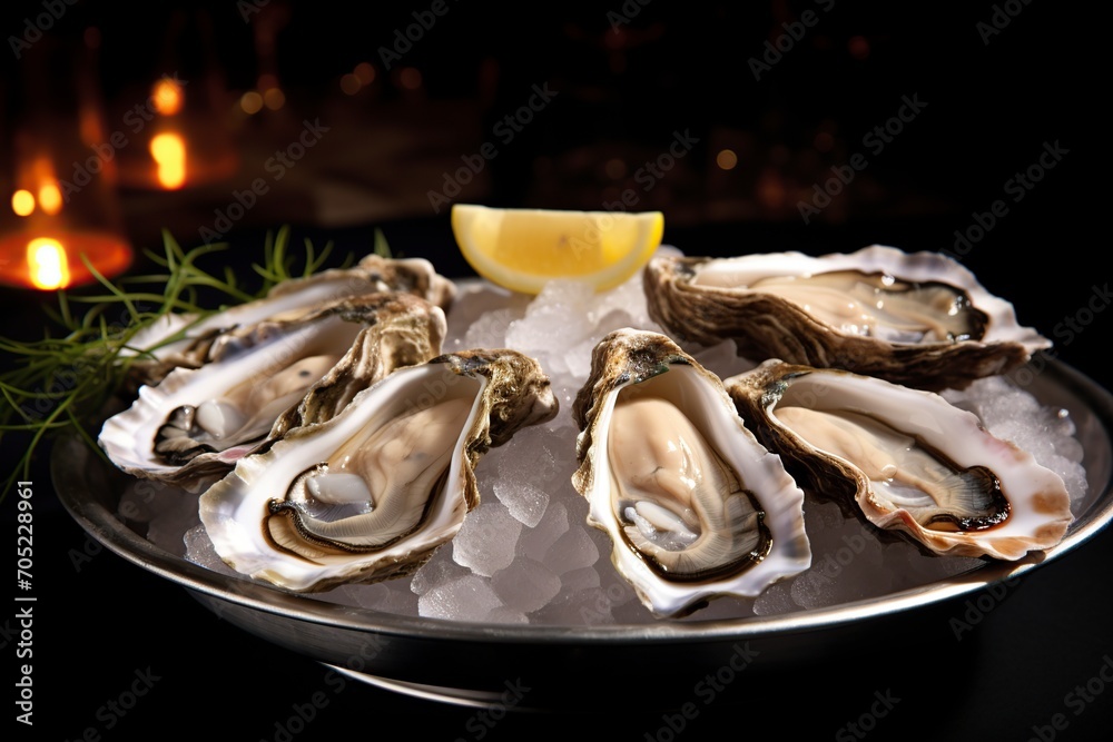 delicious plate of fresh oysters delicious plate of fresh oysters