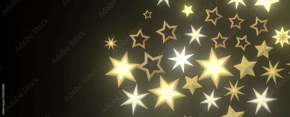 golden stars - 3d golden stars - 3d