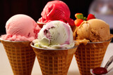 Vibrant Ice Cream Spheres in Cone