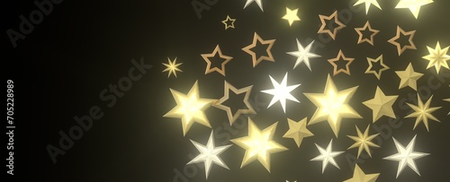 golden stars - 3d
