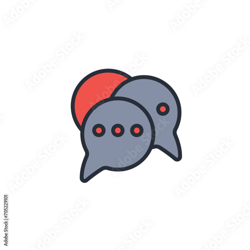 live chat icon. vector.Editable stroke.linear style sign for use web design,logo.Symbol illustration.