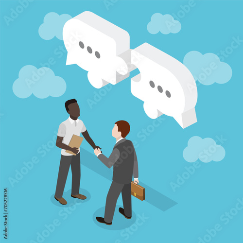 3D Isometric Flat Vector Illustration of Great Communication Skills, Storytelling or Explanation