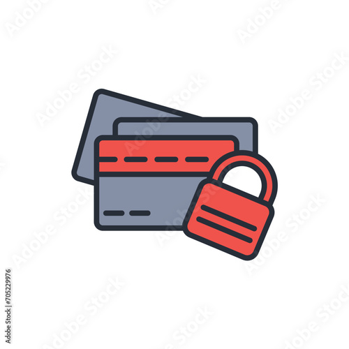 secure payments icon. vector.Editable stroke.linear style sign for use web design,logo.Symbol illustration.