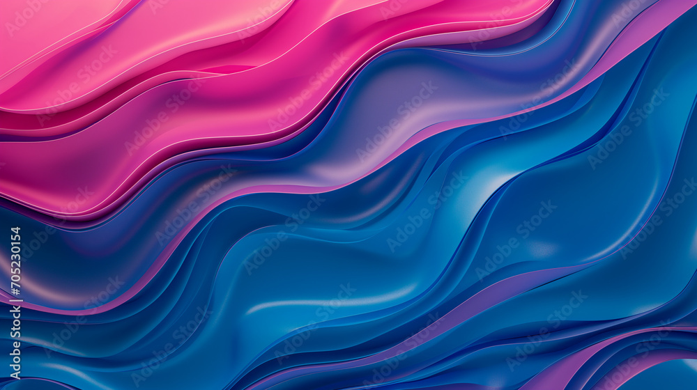 Satin Waves: Pink and Blue Abstract Flow Satin Waves: Pink and Blue Abstract Flow