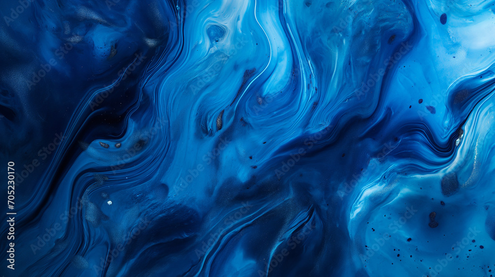Fototapeta Sapphire Swirls: Abstract Blue Liquid Art