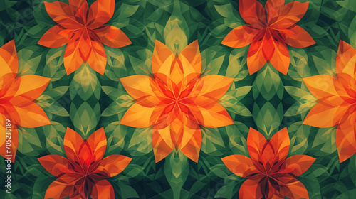 Autumn Bloom: Geometric Floral Pattern © LAJT
