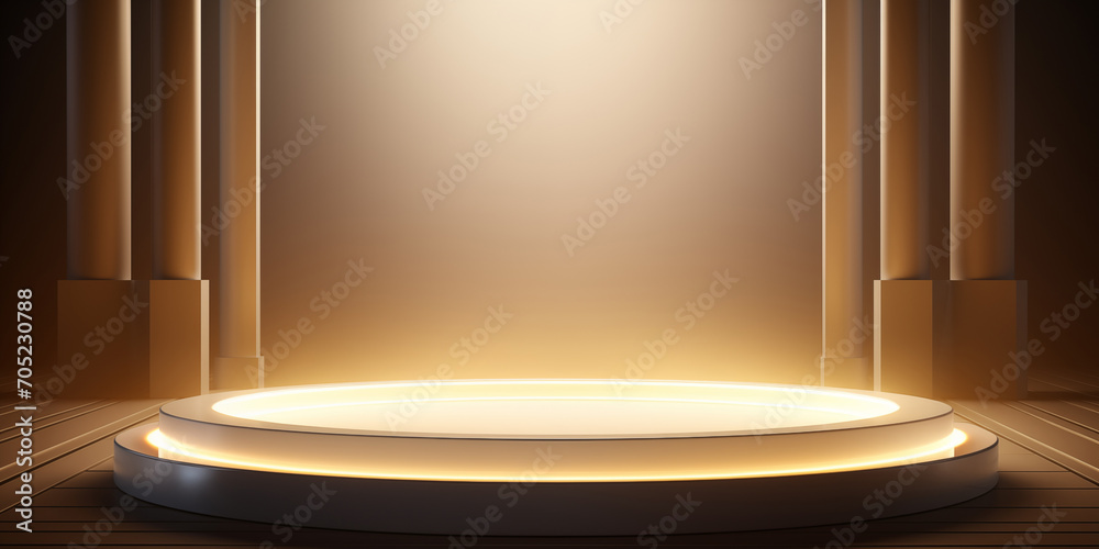 Exhibition gallery empty stand, studio showroom mock up space or fashion showcase scene realistic background Exhibition gallery empty stand, studio showroom mock up space or fashion showcase scene realistic background