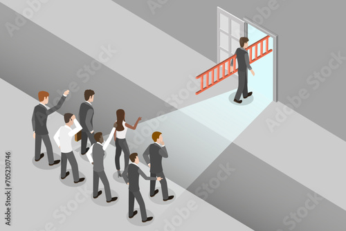 3D Isometric Flat Vector Illustration of Patent Ownership, Business Advantage