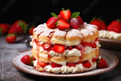 Magical Strawberry Symphony on Puff Pastry