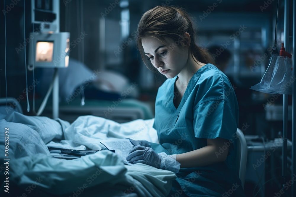 Obraz premium young nurse working in the hospital