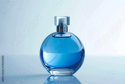 Round perfume bottle with copy space