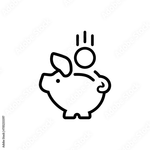 piggy bank icon with coin symbol