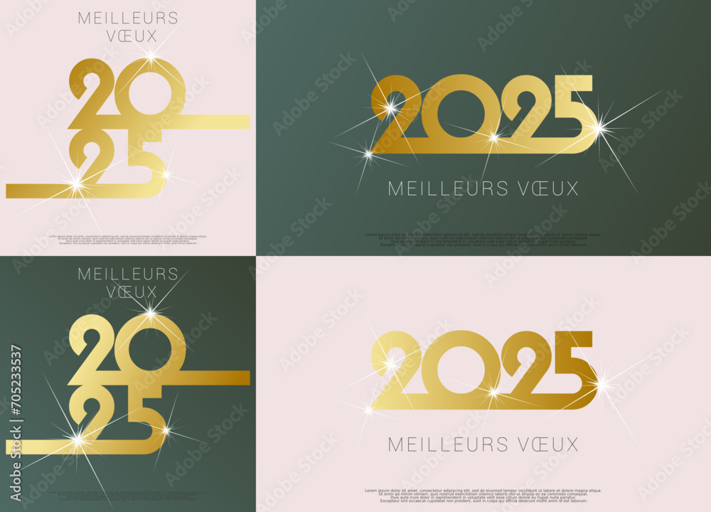 Bonne année meilleurs vœux 2025 vecteur pour affiche, bannière