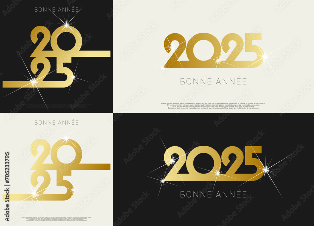 Bonne année meilleurs vœux 2025 vecteur pour affiche, bannière, salutation et célébration du