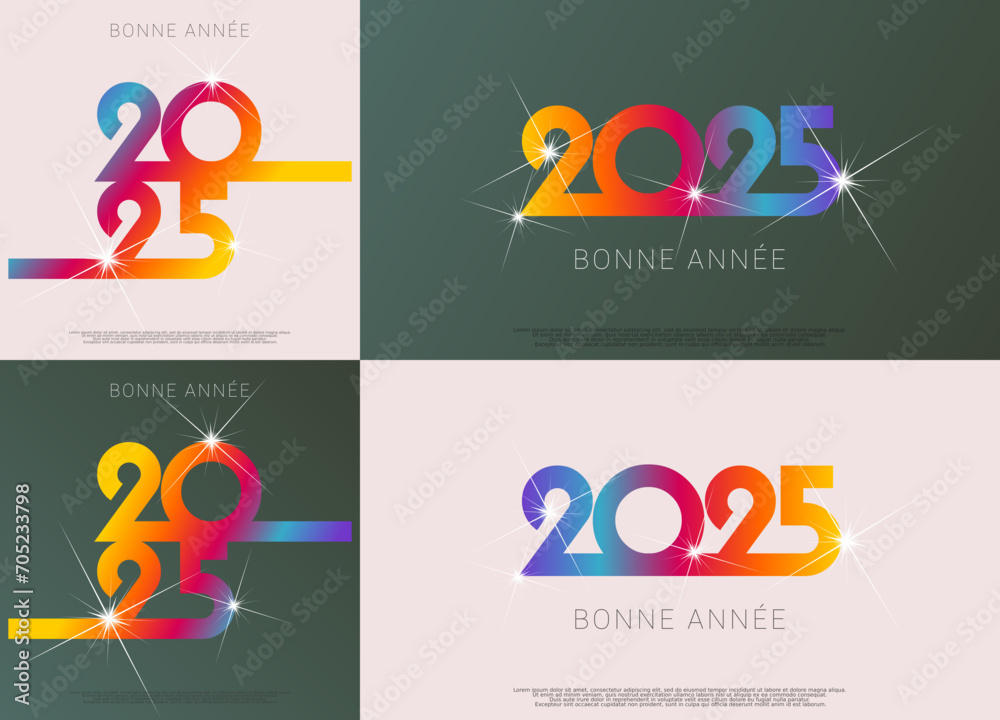 Bonne année meilleurs vœux 2025 vecteur pour affiche, bannière