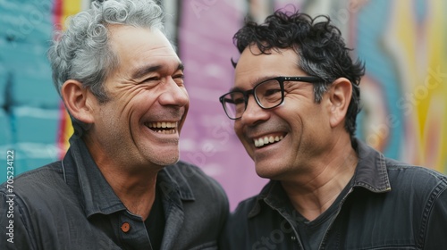 two men smiling photo