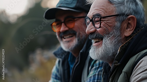 two men with beards are smiling photo