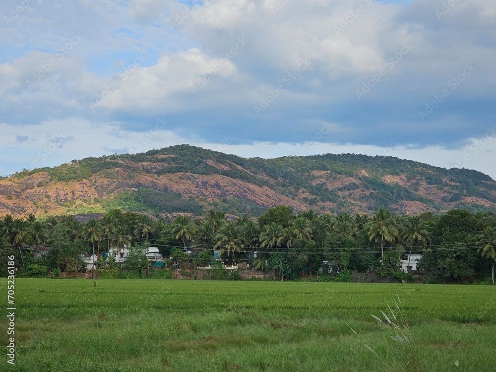 landscape in the mountains view from Perinthalmanna, Malappuram, Kerala. 