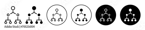 Hierarchical structure vector icon set collection. Hierarchical structure Outline flat Icon.