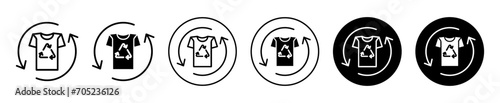 Recycling clothes vector icon set collection. Recycling clothes Outline flat Icon.