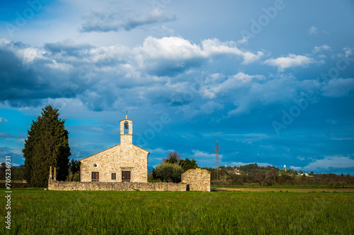 San Vito di Fagagna and the morainic hills of Friuli. Tavella Church