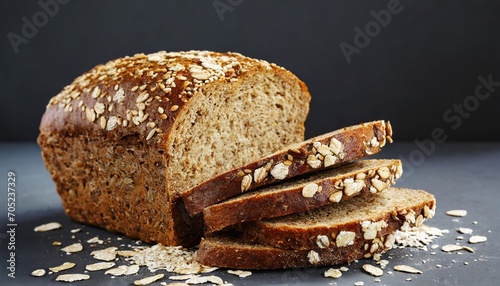 sliced whole grain bread with oat flakes wholemeal bread