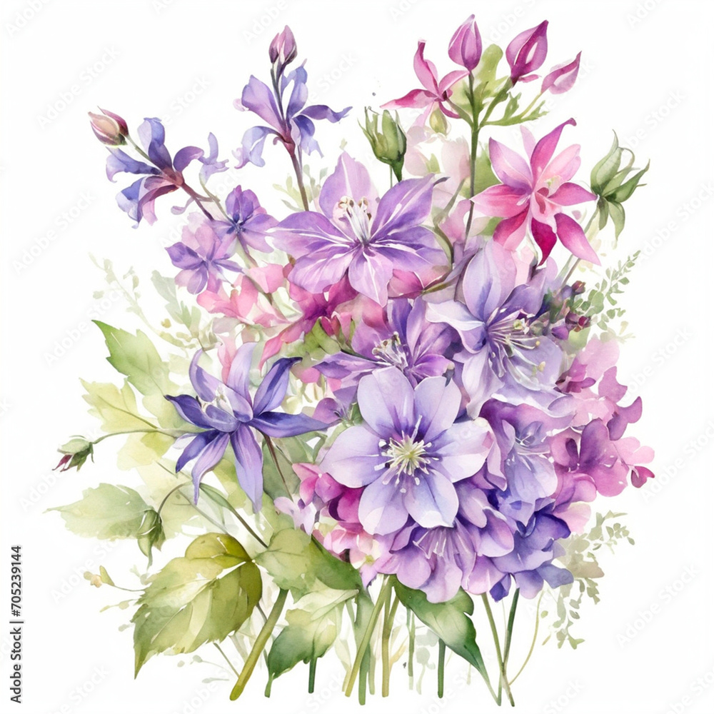 bouquet of flowers on white