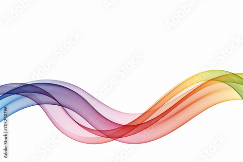 Abstract colorful smooth wave lines on a white background. Design element for technology, science, music or modern concept.