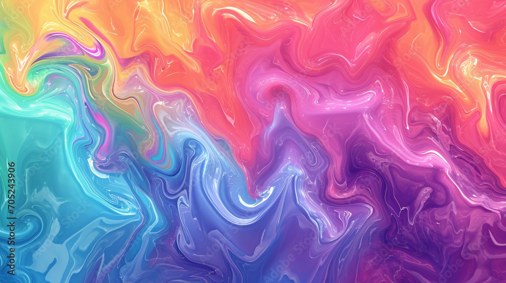 Fototapeta premium Close-up Multi Colored Liquid Textured Swirls Background. Copy paste area for texture