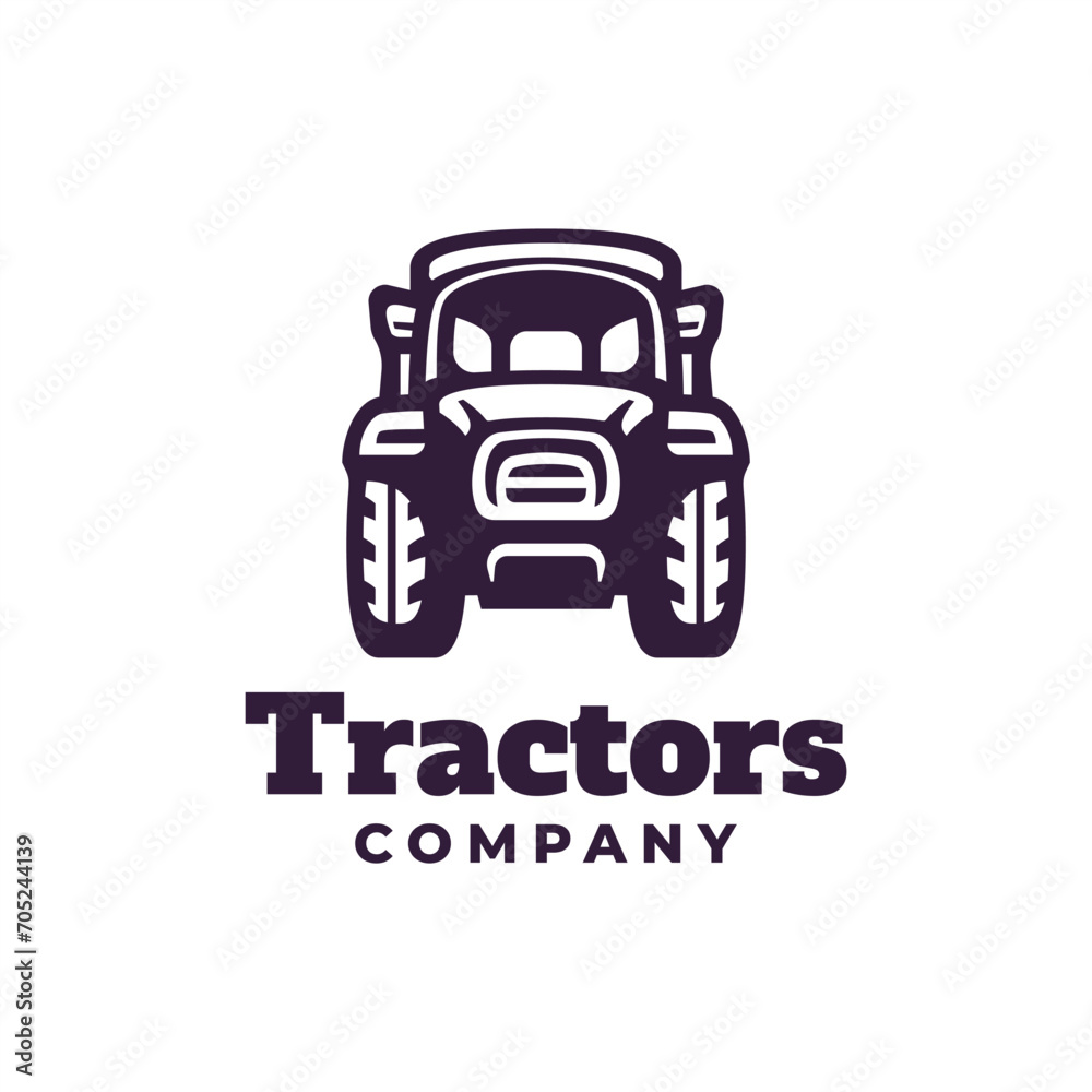 tractor farm vector logo design