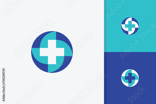 medical cross logo design icon template photo