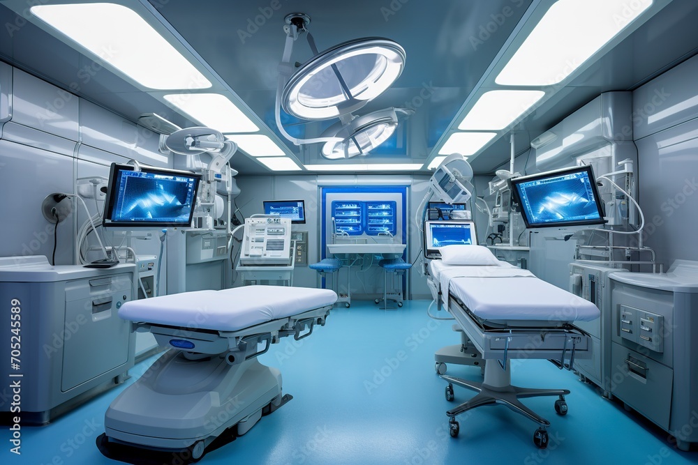 operating room with the most modern and developed medical equipment