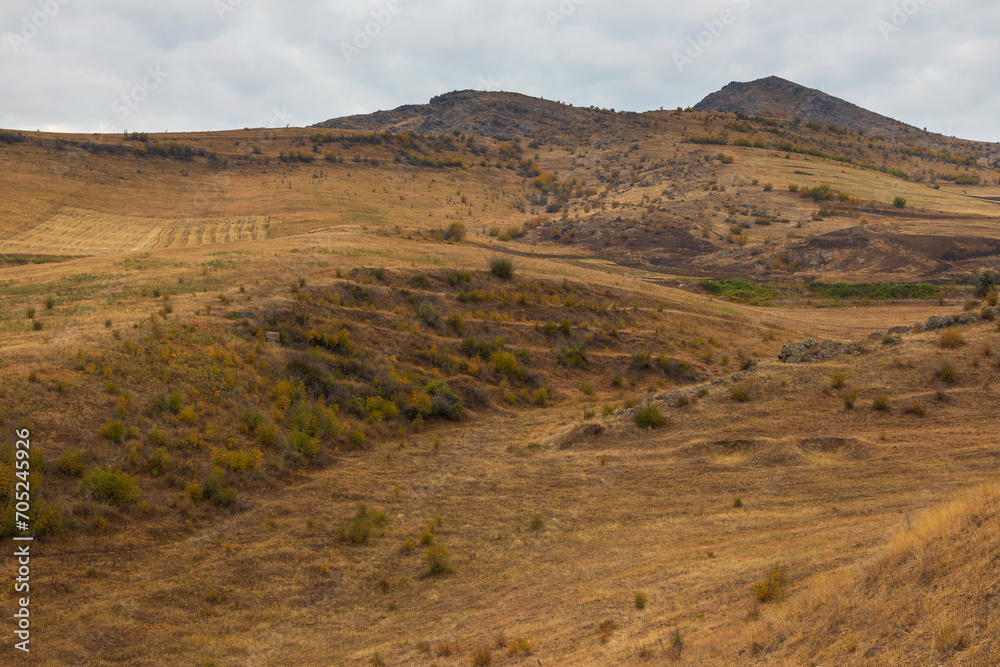 Landscape of the Armenian steppe. Armenia.
