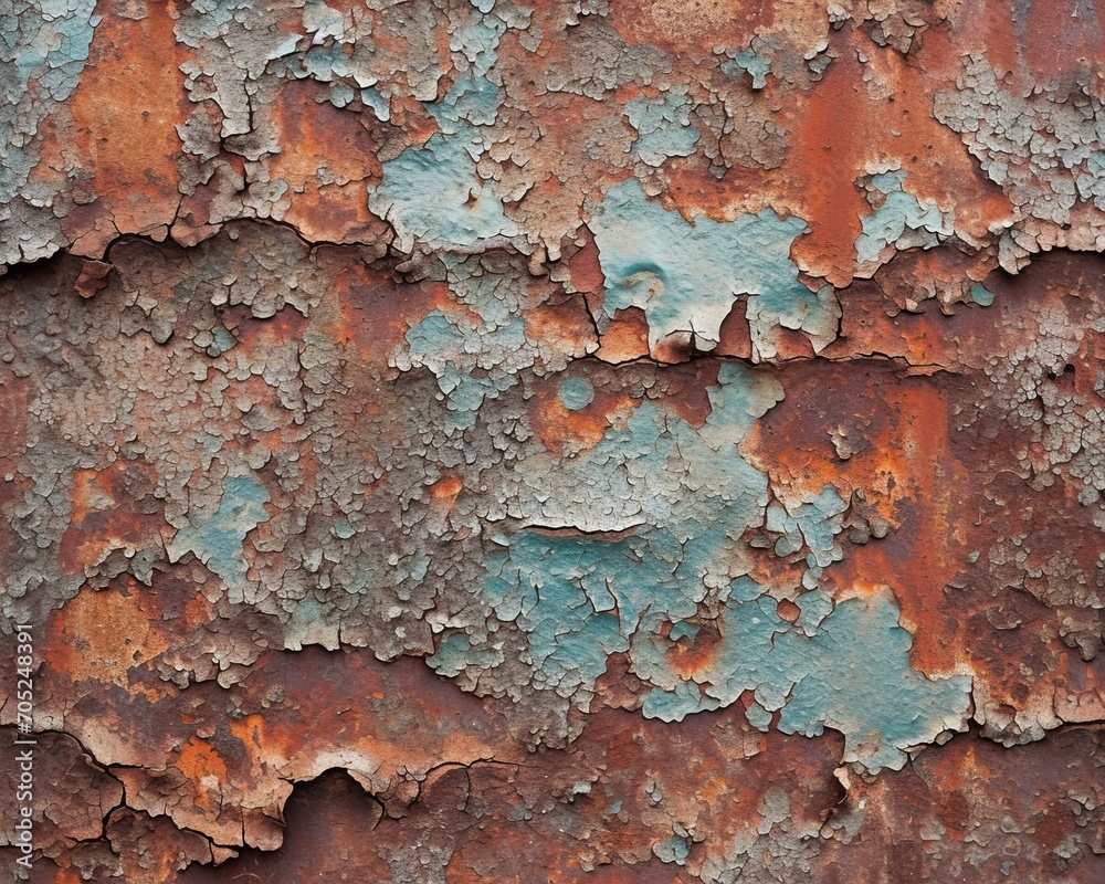 rusty orange brown blue metal texture background