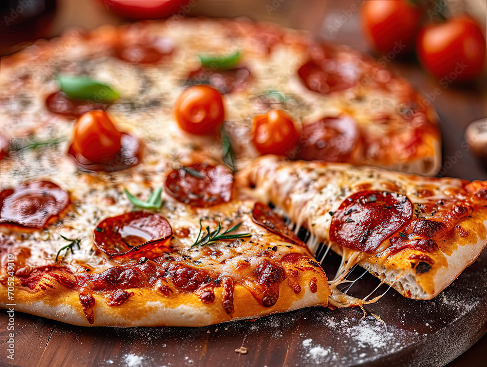 Fototapeta premium pizza on a board