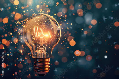 Lightbulb as concept of idea and innovation