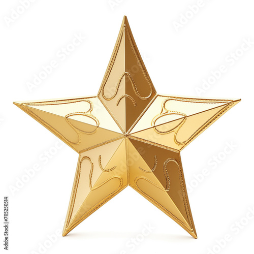 golden star isolated on white background