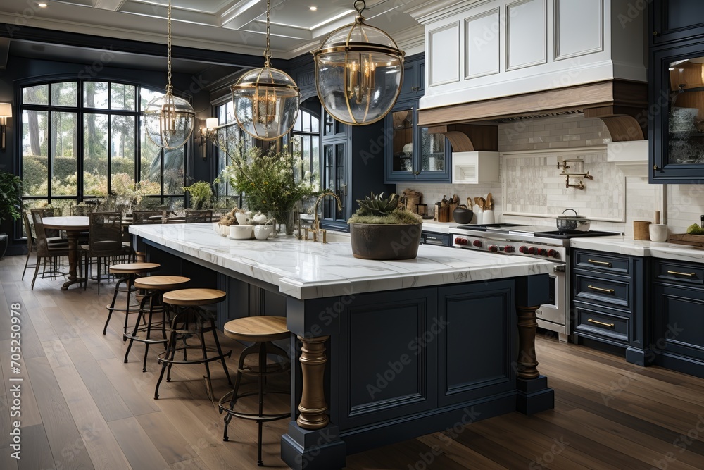 White and Navy Kitchen