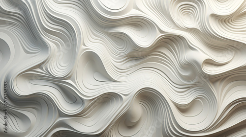 Abstract White Paper Waves - Contemporary Design created with Generative AI technology
