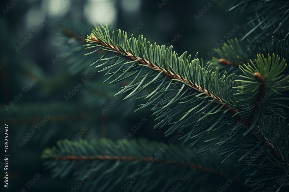 image of the beautiful green branches of a coniferous plant