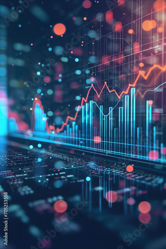 Obraz w ramie Financial infographic stock market chart