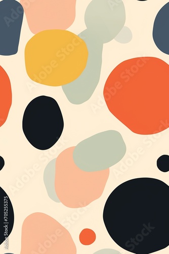 Colorful abstract seamless pattern with organic shapes