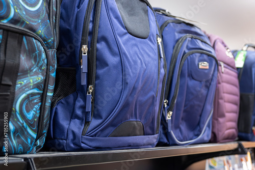 Student bags on shop shelf for sale