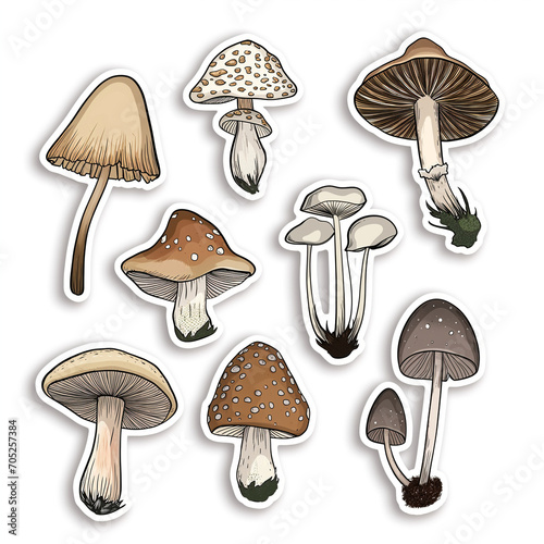 Fantastic fungi - mushroom stickers, forest friends © Kai