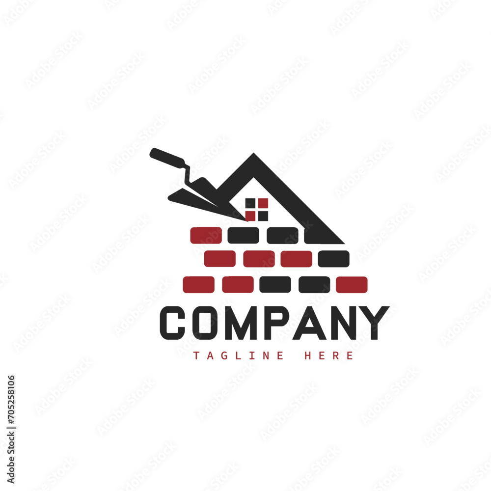 Creative brick logo designs for buildings, architectural buildings, civil engineering